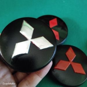 TUTUP VELG DOP AS RODA PUTIH CHROME MITSUBISHI PAJERO SPORT OUTLANDER TRITTON DIAMETER 6Cm