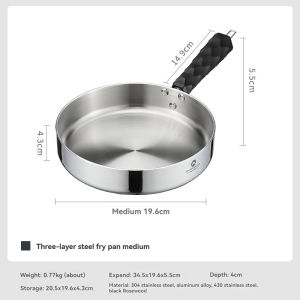 Campingmoon | CAMPINGMOON New Cheap CC-19 Camping Deep Frying Pan Three-Layer Steel Portable Detachable Handle Suitable for Frying And Boiling