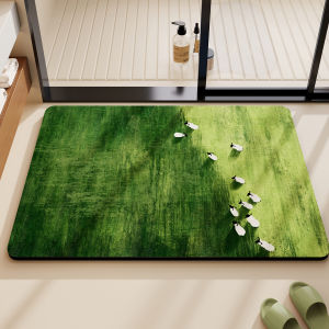Thảm Chống Trượt Hình Cỏ Dại Cừu Hoạt Hình Dễ Thương Thảm Phòng Tắm Thảm Phòng Vệ Sinh Thảm Chống Trượt Bằng Đất Sét Thạch Anh Thảm Sàn Nhà