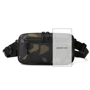 Casual Nylon Crossbody Bag for Men Lightweight Motorcycle Riding Commuter Sling Chest Bag Soft Polyester Lining Zipper Closure