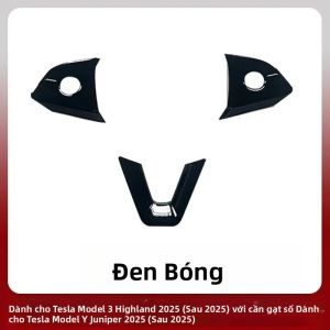 Miếng Dán Nút Bấm Vô Lăng Tesla Model Y Juniper 2025 Chất Liệu ABS Bảo Vệ Phụ Kiện Nội Thất Ô Tô Dành Cho Tesla Model Y