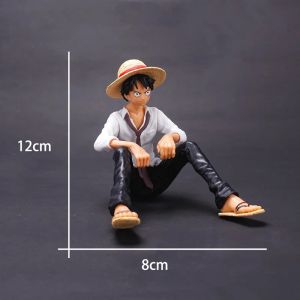 Bandai | 12cm One Piece Anime Figure Luffy Sitting Position Action Figure PVC Model Collection Statue Figurine Doll Toy For Birthday Gift