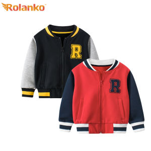 Rolanko 1-9 Years Kids Baseball Jacket School Boys Coat Fall Winter Fleece Girls Windbreaker Vintage Outerwear2026