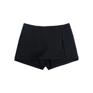 audwyn | Low Waist Stripe Pencil Mini Skirt with Double Layered Design