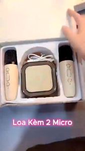 ( SET 3 MÓN ) Loa Bluetooth Karaoke Mini K12 Siêu Hay Kèm 2 Micro Mini Chất Âm Hoàn Hảo Mic Hút Âm Nâng Tone Chỉnh Vang