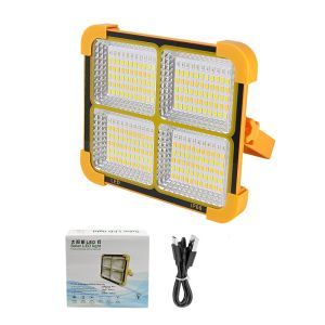 38000000LM 528LED Solar Charging Floodlight Waterproof Portable Camping Light Power Bank 10000mAh For Outdoor Emergency Lighting