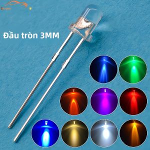 1000 Chiếc F3 Đèn LED Tròn 3 Mm Assortment Bộ Điốt Phát Sáng Siêu Sáng Đỏ Xanh Xanh Nước Trong Suốt Bóng Đèn Cho Các Dự Án Tự Làm