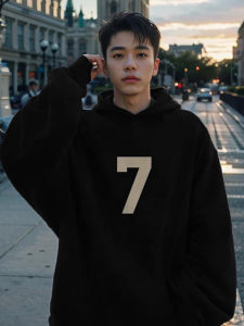 Thickened Fleece Hoodie Mens Autumn Winter Loose Hip Hop Trendy Brand Youth Top Ins Casual Streetwear Printed Sweatshirt