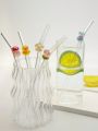 1/5Pcs Animal Glass Straws,Mushroom/rabbit/duck designs. For boba, coffee & cocktails. Perfect gift for parties & holidays.. 