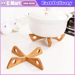 Bamboo-Tray Heat Resistant Casserole Rack Anti-hot Shelf Tableware Mat Bowl Insulation Pad Pot Rack Dish Placemat Coaster Cup Mat Tray Folding Heat Insulation High Temperature Pots Pans Bowls Kitchen Gadgets Accesssories Bamboo Pot