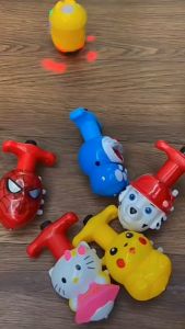 COD MAINAN EDUKASI ANAK GANGSING PUTAR LAMPU LED KARAKTER KARTUN SPINNING TOP