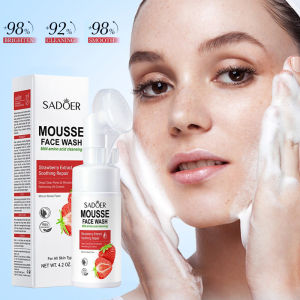 Strawberry Mousse Face Cleanser Refreshing Deep Foam Cleansing with Brush Head