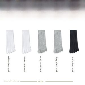 Miiow | Mens Mid-Calf Five-Finger Cotton Socks Anti-Odor Sports Long Toe Separated Pure Color Breathable Comfortable Spring Autumn Winter