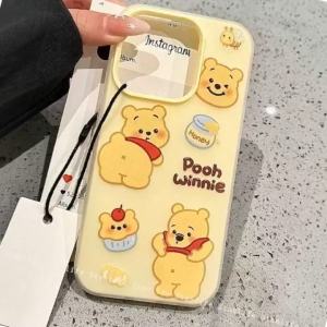 Cute cartoon bear anti fingerprint frosted jelly case for iPhone 11 12 13 14 15 16 17 Pro Max Plus casing 2-in-1 anti fall protective cover for iPhone11 case