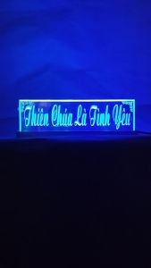 Chữ điện chữ led Thiên Chúa Là Tình Yêu Chữ điện công giáo. Bảng mica điện đổi màu