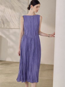 Roey s house | Đầm Dài Tím Không Tay Voan Off-shoulder Phong Cách Văn Phòng Nghỉ Dưỡng