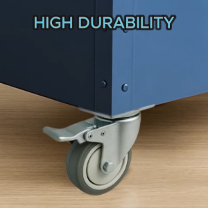 Roda Kastor Abu TPR Hidup Rem 4 Inci Caster Wheel Grey Thermoplastic Rubber Swivel Brake