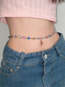 Fashionable Water Diamond Waist Chain Belt Womens Summer New Style Versatile Dress Skirt Jeans Chain Decoration Belt