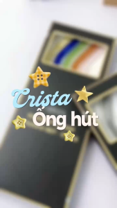 Bộ 5 Ống Hút Thủy Tinh Sắc Màu Crista Home 23cm Kèm Cọ Vệ Sinh – An Toàn Tái Sử Dụng Nhiều Lần 🌈🥤