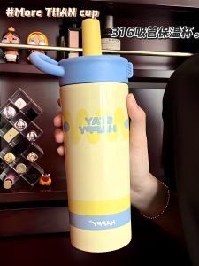 Large Capacity Stainless Steel 316 Insulated Water Bottle Straw Cup Ice King Boys And Girls High Aesthetic Value Student Water Pot