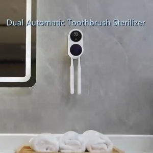 MeeGoo UV Toothbrush Sanitizer Kills 99.9% Bacteria and Viruses Wall-mounted Toothbrush Holder Sterilization Dryer