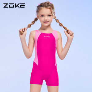 Zoke Childrens Speed Suit Training Swimsuit Girls One-Piece Flat Angle Competitive Swimming Suits Fall 2023 New Arrival