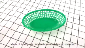 12Pcs Storage Basket Hollow Design Tableware Plastic Bread Fast Food Snack Plate for Home Food Storage Tableware
