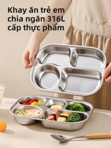 HANXIAO | Child Adult Stainless Steel Partitioned Meal Tray Lunch Box