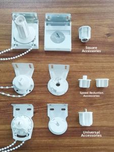 Complete Set of Roller Blind Accessories with Bracket Pearl Lift Buckle Curtain Roll-Up Clip Double Axis Iron Home Decor