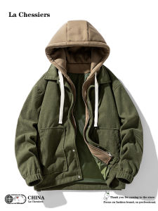 Corduroy Hooded Jacket Cotton Padded Coat Loose Fit Mens Spring Autumn Winter Fashionable Couples Cotton Clothing