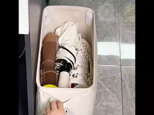 กล่องเก็บของใต้โต๊ะ ชั้นเก็บของเอนกประสงค์ กล่องผ้าเก็บของ ชั้นวางของใต้โต้ะทำงาน รูปแมวน่ารัก