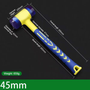 OLOEY | 1 Double Headed Installation Hammer 45mm Rubber Hammer With Rubber Handle Detachable Insulated Installation Hammer Tools