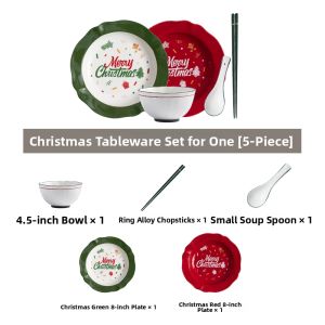 Birthday Gift Home Use Ceramic Flat Plate Set