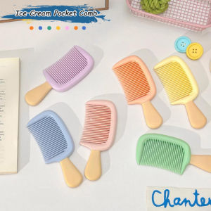 หวีพกพาหวีไอศกรีมพลาสติกขนาดเล็กแบบพกพา4ชิ้นนวดผมเรียบลื่นทนทานสำหรับเด็กนักเรียน