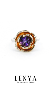 LENYA แหวนพลอยอเมทิสต์ เสริมความสงบใจ มีสติ มั่งคั่ง ขนาด 6 มิล ตัวเรือนเงินแท้925 ชุบทูโทน