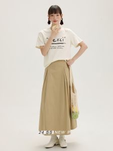 Loose Fit round Neck Short Sleeve T-Shirt Womens Casual Yellow Top Comfortable Breathable Summer New Style Slimming Design