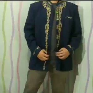 Jasko Tasik Wol Novus Jas Koko Pria Bordir Motif Bingkai Kaligrafi Merek Jasco / Baju Koko Modern