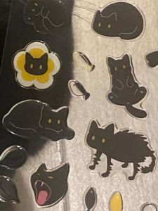 3D Cartoon Black Cat Jelly Stickers DIY Notebook Helmet Guka Brick Water Cup Tablet Mobile Phone Back Cover Decoration Camera Cute Niche Back Adhesive Stickers