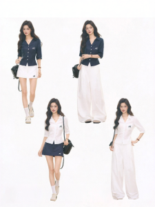 WESTAYONE | Half-sleeve Shirt Short Skirt Linen Pants Office Set