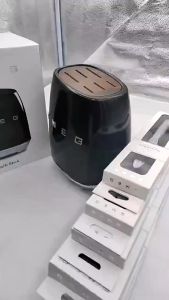 24H SHIP) SMEG 6-Piece Knife Block Set Black Smeg Vintage Stainless Steel Kitchen Knife Bread Knife Home Kitchen Knife 7 Piece Set Set Pisau SEMG