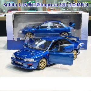 SOLIDO 1:18 Subaru Impreza 22B Car Model Double Opening Blue White High Quality Collectible Toy for Fans And Collectors