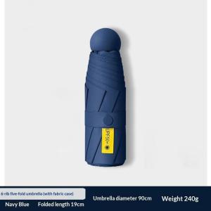 【AN】【SA】Compact Travel Mini Umbrella Uv Protection Capsule Umbrella 5 Fold Ultra Lightweight Sun Shade Umbrella Portable Manual