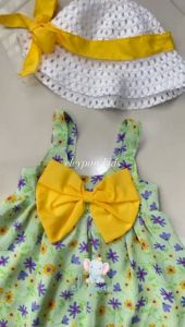 Dress Anak Bonus Topi Import Baju Terusan Anak Perempuan Pita