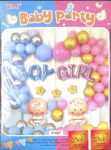 Gender reveal party balloon garland set