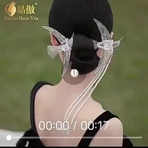 Harga Super Murah! Aksesori Rambut Burung YADORNOS dengan Hiasan Kepala Buatan Tangan Transparan Desain Burung Rumbai untuk Aksesori Rambut DIY Penataan Rambut