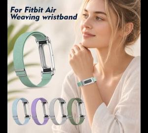 Metal Case Plain Nylon Weave Strap Stepless Adjustable Elastic Braided Band For Google Fitbit Air Fitness tracker Wristband