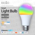 BOIO Tuya smart bulb E27 9W 15W WIFI/ Bluetooth bulb RGBCCT RGB Bulb mobile phone control led bulb Work WIth Smart Life APP And Tuya. 