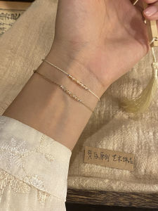 Cloud Man Natural Yellow Crystal Ultra-Fine Cut Weaving Hand Rope Bracelet Good Luck Attracting New Chinese Style Design Sense