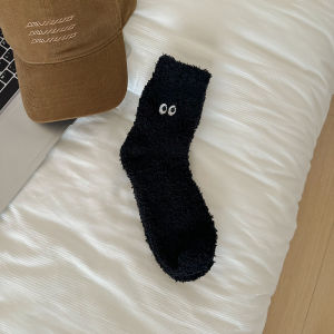 Thick Coral Fleece Socks Womens Autumn and Winter Fleece-lined Heattech Confinement Cotton Socks Stuffed Sleeping Socks Home Room Socks Winter