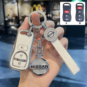 nissan car remote keychain for nissan NAVARA X-TRAIL TIIDA key case Murano key cover nissan leather keychain